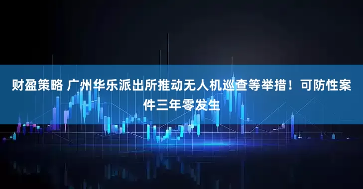 财盈策略 广州华乐派出所推动无人机巡查等举措！可防性案件三年零发生