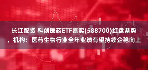 长江配资 科创医药ETF嘉实(588700)红盘蓄势，机构：医药生物行业全年业绩有望持续企稳向上