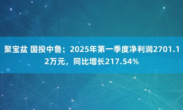 聚宝盆 国投中鲁：2025年第一季度净利润2701.12万元，同比增长217.54%